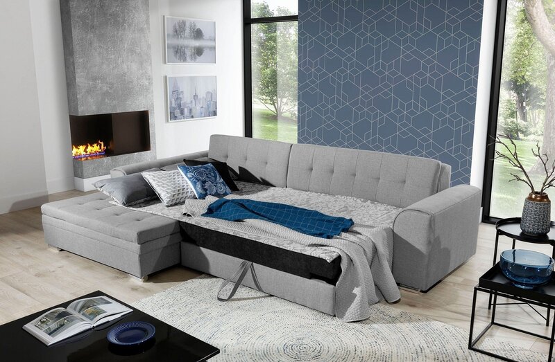 Coltar Extensibil Sorena cu Sezlong pe Stanga, Perne Incluse,